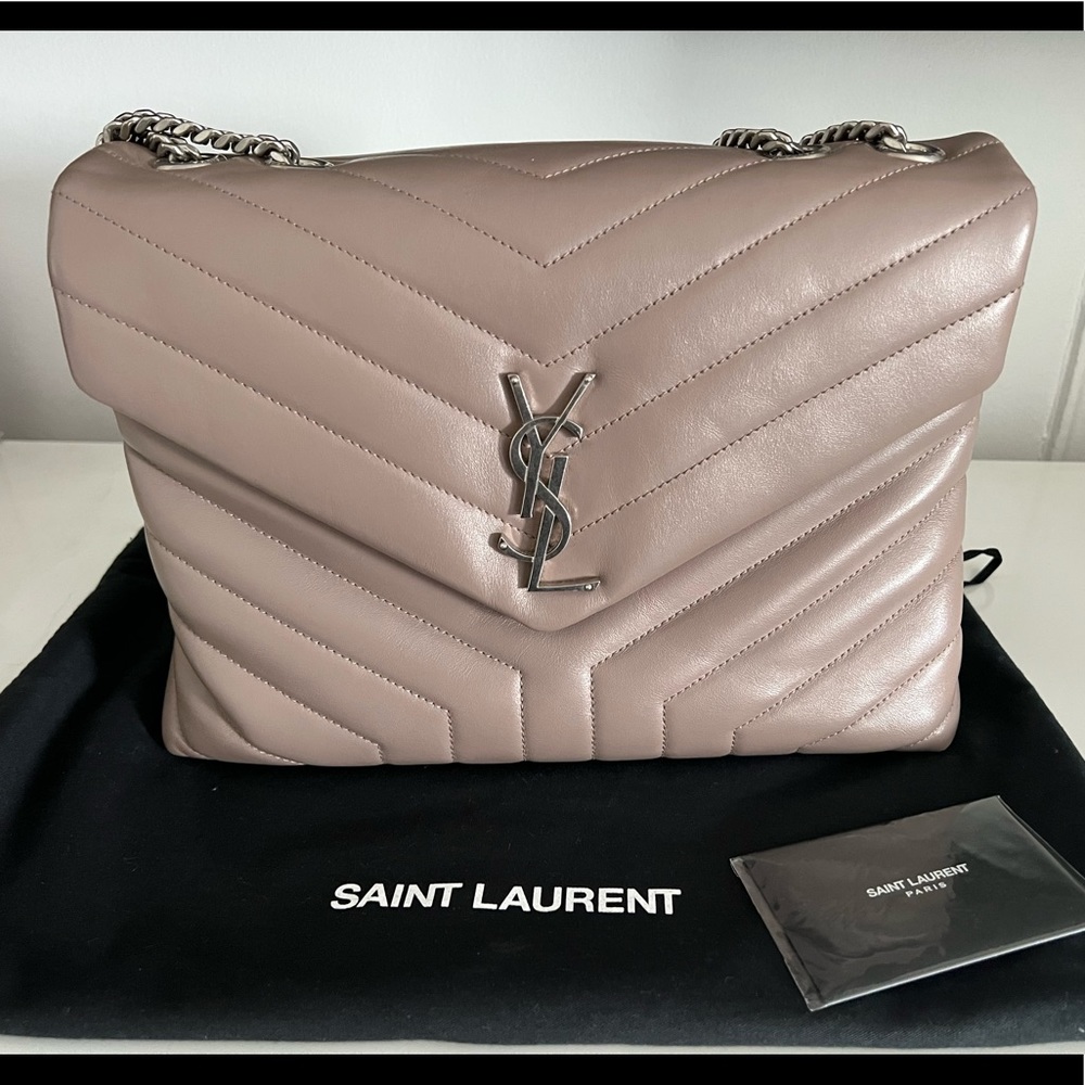 AUTHENTIC YSL MEDIUM LOULOU in hard to find Mink